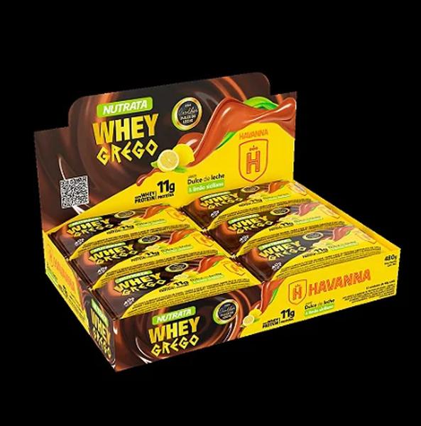 Imagem de Whey grego bar sabor dulce de leche e limão siciliano havanna display c/ 12 barras de 40g - nutrata