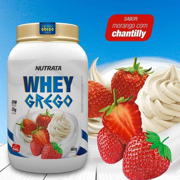 Imagem de Whey Grego Sabor Morango com Chantilly 900 Gr - Nutrata