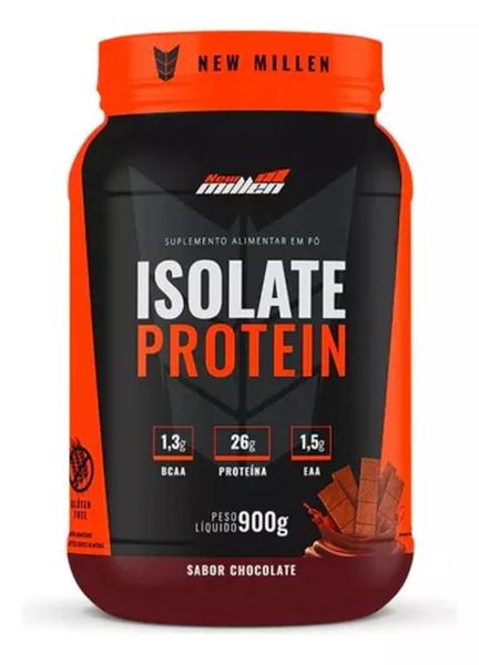 Whey isolate protein sabor chocolate 900g pote new millen Imagem de Whey isolate protein sabor chocolate 900g pote new millen