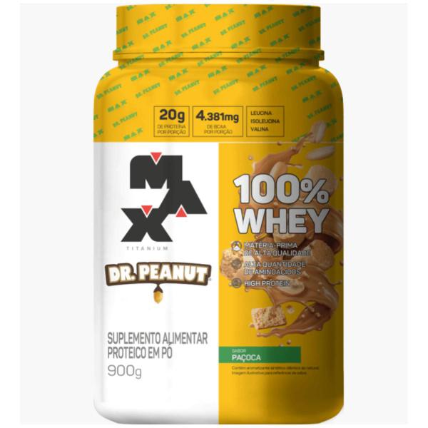 Imagem de Whey Max Titanium Dr Peanut gourmet 100% concentrado 900g