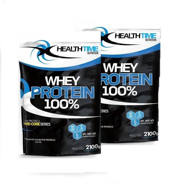 Whey Protein 100% 4,2kg Healthtime (2 Refis) - health time Imagem de Whey Protein 100% 4,2kg Healthtime (2 Refis)