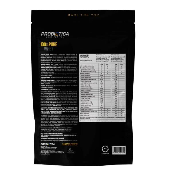 Whey Protein 100% Cookies And Cream Refil 900g Probiótica Imagem de Whey Protein 100% Cookies And Cream Refil 900g Probiótica