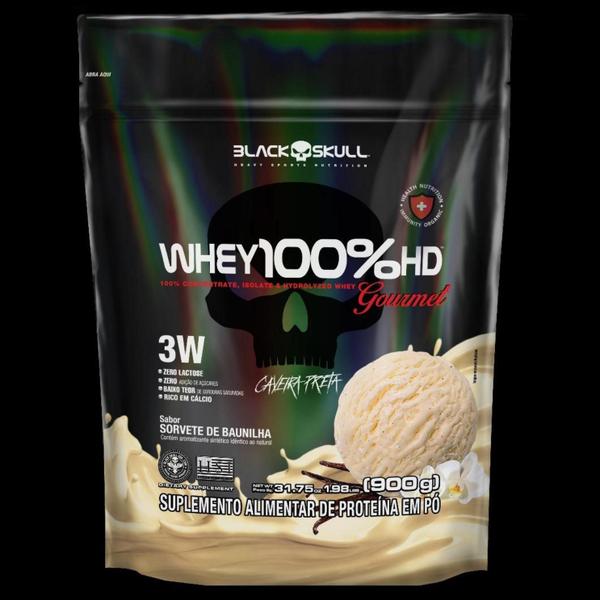 Imagem de Whey Protein 100% HD Refil GOURMET Black Skull (Isolado - Hidrolisado - Concentrado)