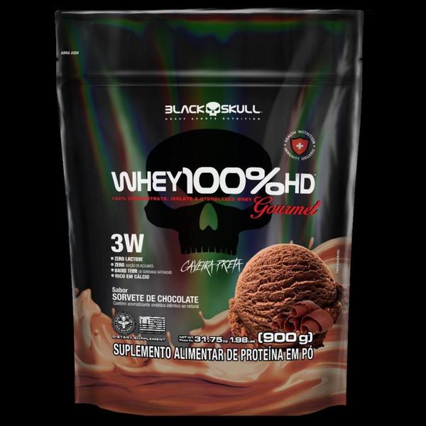 Imagem de Whey Protein 100% HD Refil GOURMET Black Skull (Isolado - Hidrolisado - Concentrado)