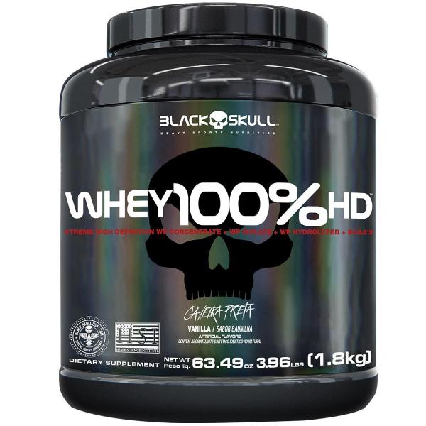 Imagem de Whey Protein 100% Hd - Wpc Wpi Wph Pote 1.8Kg - Black Skull