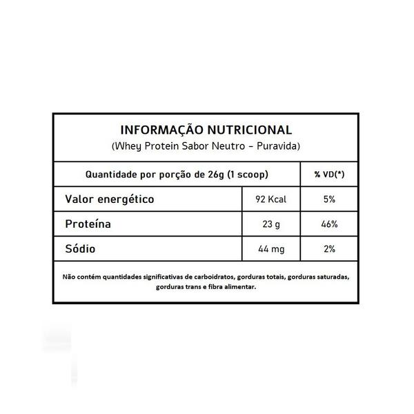 Imagem de Whey Protein 100% Isolado Sabor Neutro - Puravida 450g