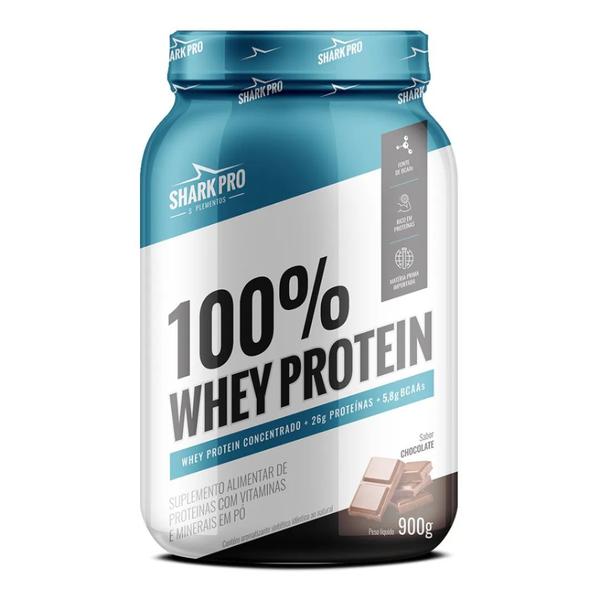 Imagem de Whey Protein 100% Pote 900g Sabor Chocolate Shark Pro