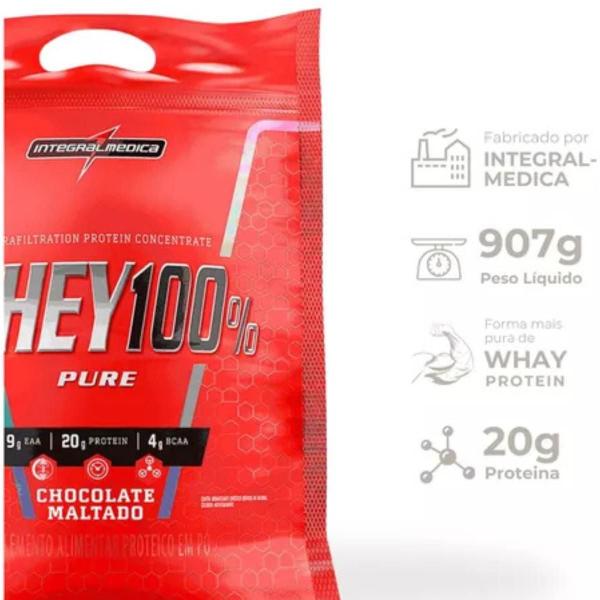 Imagem de Whey protein 100% pure 900g integralmedica sabor chocolate maltado