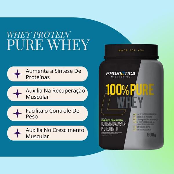 Imagem de Whey Protein 100% Pure 900g Iogurte C/ Limão Probiótica V01