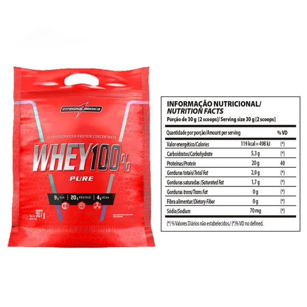 Imagem de Whey Protein 100% Pure Concentrado 900g Refil - Integralmedica