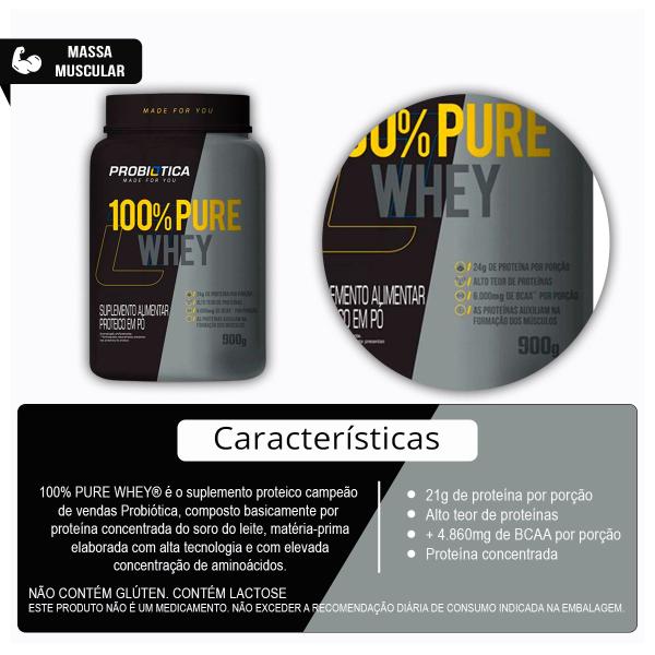 Imagem de Whey Protein 100% Pure Whey Pote 900g - Probiótica