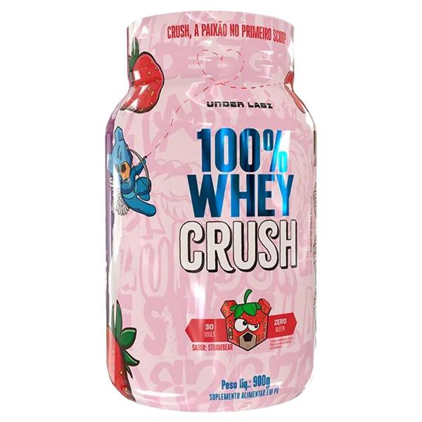 Imagem de Whey Protein 100% Whey Crush Pote 900g Sabor Morango Strawbear  Under Labz