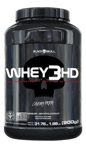 Imagem de Whey Protein 3HD (WPC, WPI E WPH) Concentrado, Isolado e Hidrolisado - 900g - Black Skull