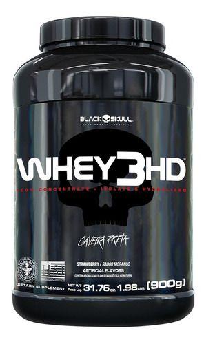 Imagem de Whey Protein 3HD (WPC, WPI E WPH) Concentrado, Isolado e Hidrolisado - 900g - Black Skull