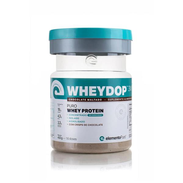 Imagem de Whey Protein 3W Elemento Puro - WHEYDOP - 450g - CHOCOLATE BELGA