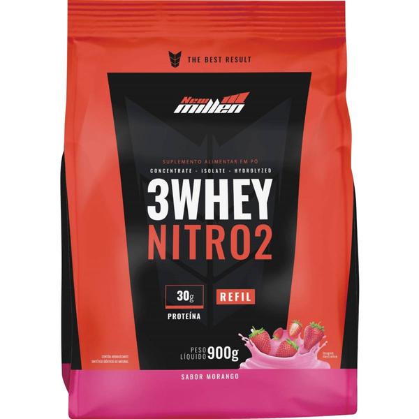 Imagem de Whey Protein 3w Nitro2  - 900g Refil - New Millen - 30g de proteína por dose