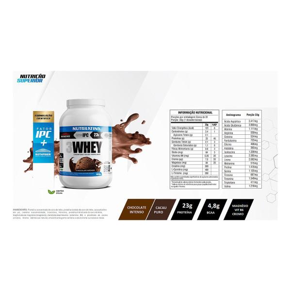 Imagem de Whey Protein 3w Sabor Chocolate Intenso 1020g  Nutrilatina