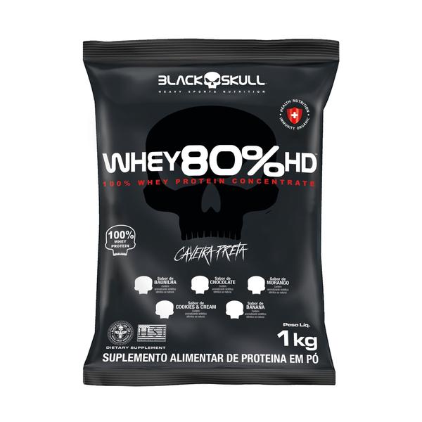 Imagem de Whey  protein concentrado 80% hd - caveira preta