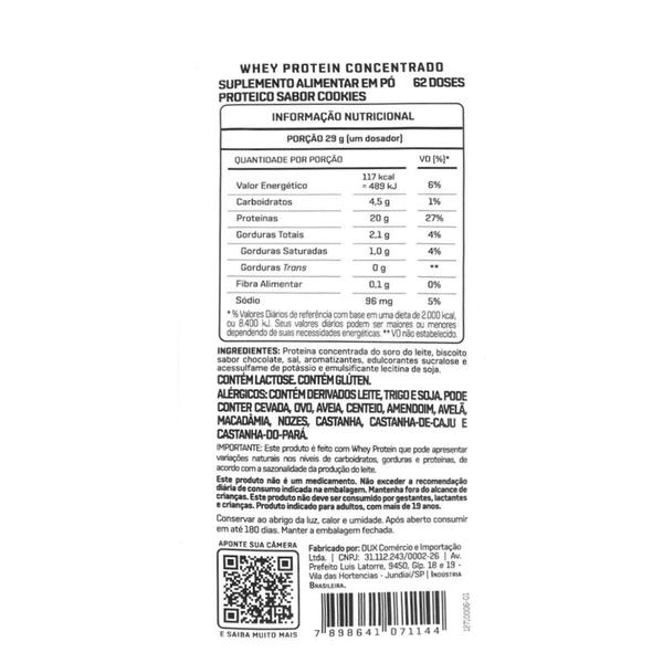Whey Protein Concentrado Dux Nutrition 1,8 KG Imagem de Whey Protein Concentrado Dux Nutrition 1,8 KG