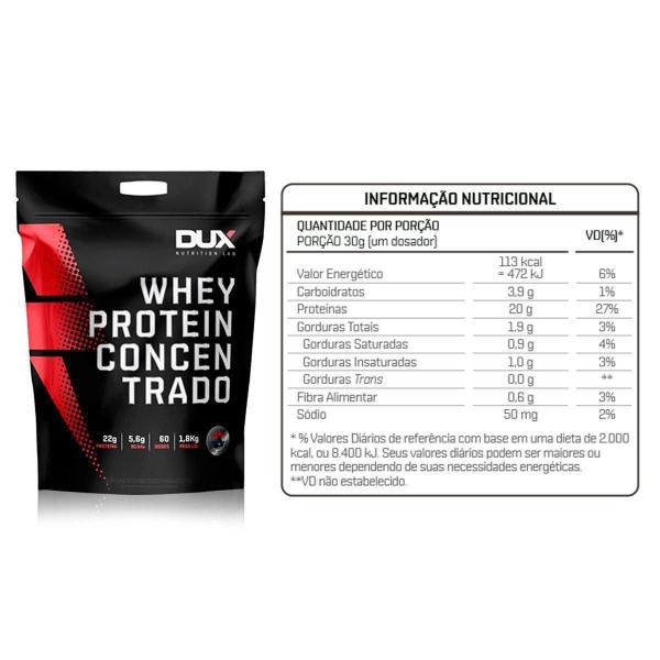 Imagem de Whey Protein Concentrado Dux Nutrition Morango Refil 1,8Kg