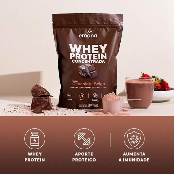 Imagem de Whey Protein Concentrado Emana Sabor Chocolate Belga 450g