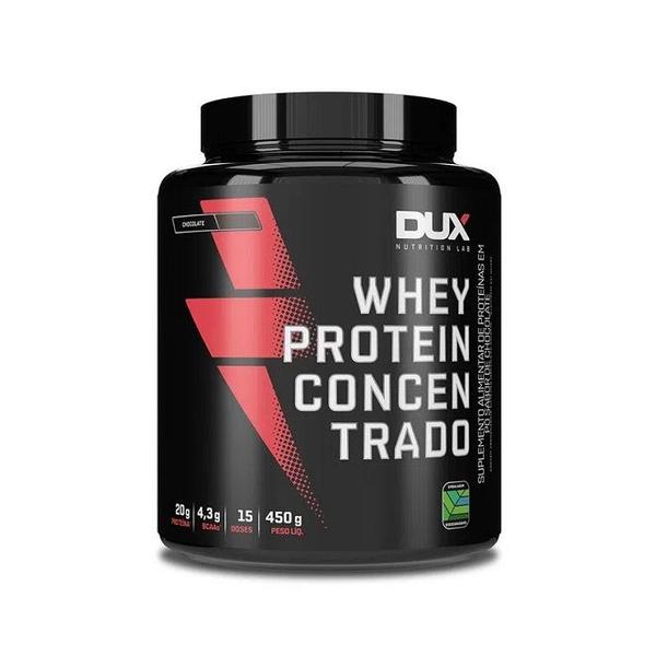 Whey Protein Concentrado Pote (450g) - Sabor: Chocolate - Dux Nutrition Imagem de Whey Protein Concentrado Pote (450g) - Sabor: Chocolate