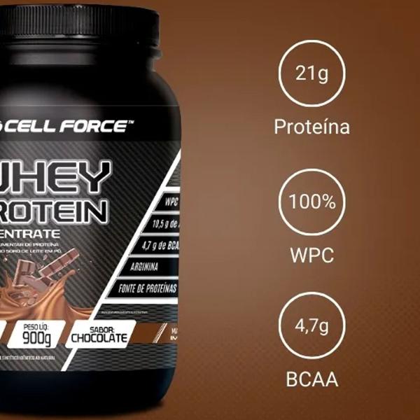 Imagem de Whey Protein Concentrado Sabor Chocolate 900g Cell Force