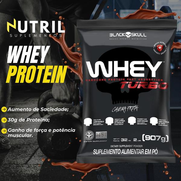 Imagem de Whey Protein Concentrado TURBO Black Skull 907G - Refil