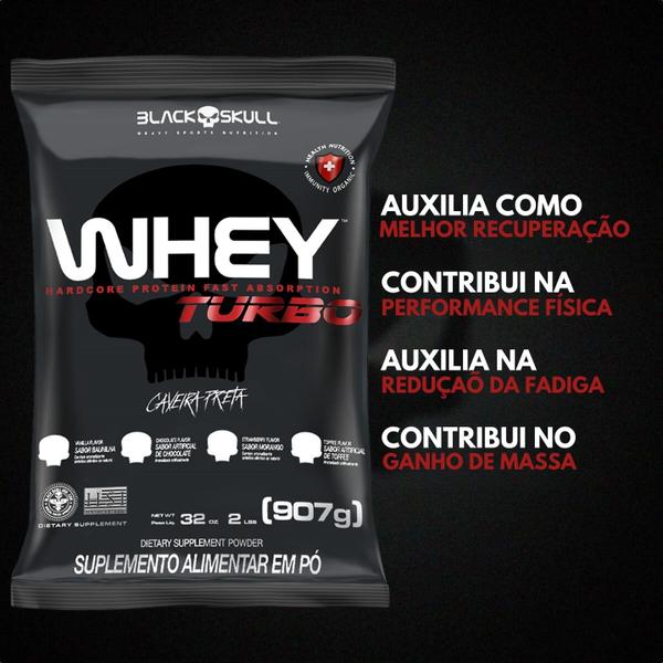 Imagem de Whey Protein Concentrado TURBO Black Skull 907G - Refil