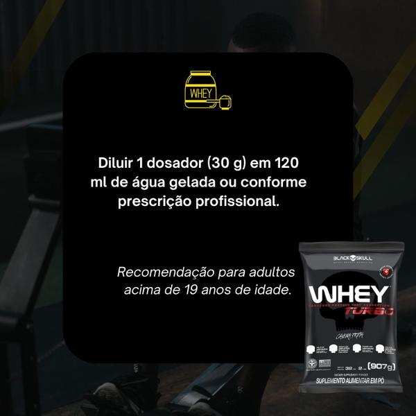 Imagem de Whey Protein Concentrado TURBO Black Skull 907G - Refil