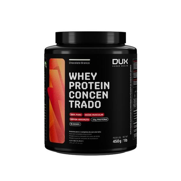 Whey Protein Dux Concentrado 20g de Proteína Sabor Chocolate Branco 450g - Dux Human