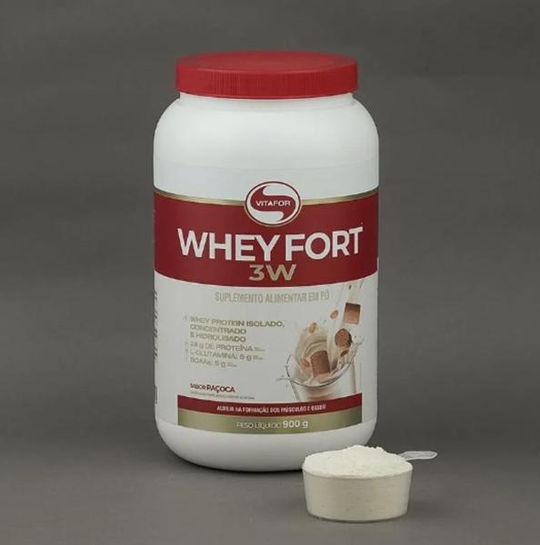 Imagem de Whey Protein Fort 3W Sabor Paçoca de 900g - Vitafor