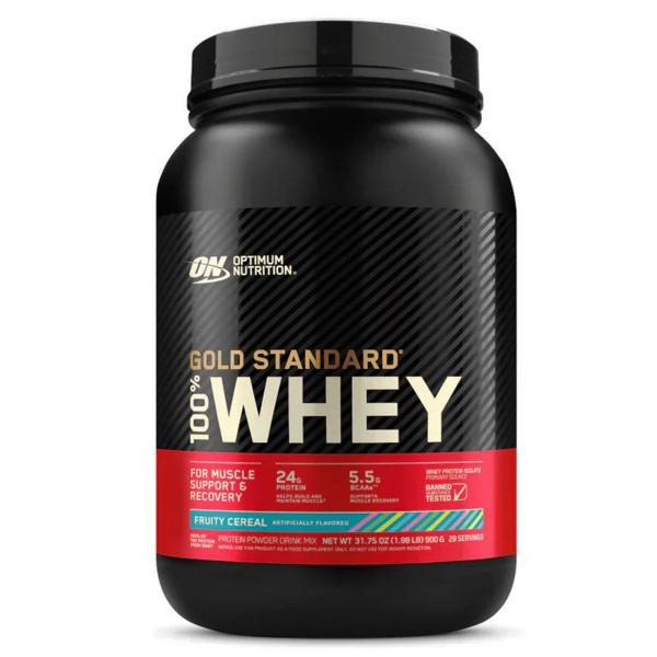 Imagem de Whey Protein Gold Standard 100% Sabor Cereal De Frutas 900g Optimum Nutrition