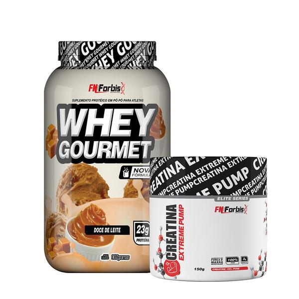 Imagem de Whey Protein Gourmet Pote 907g + Creatina Extreme Pump150g - FN Forbis