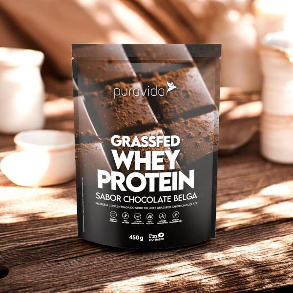 Imagem de Whey Protein Grassfed Chocolate Belga 2 X 450g Puravida