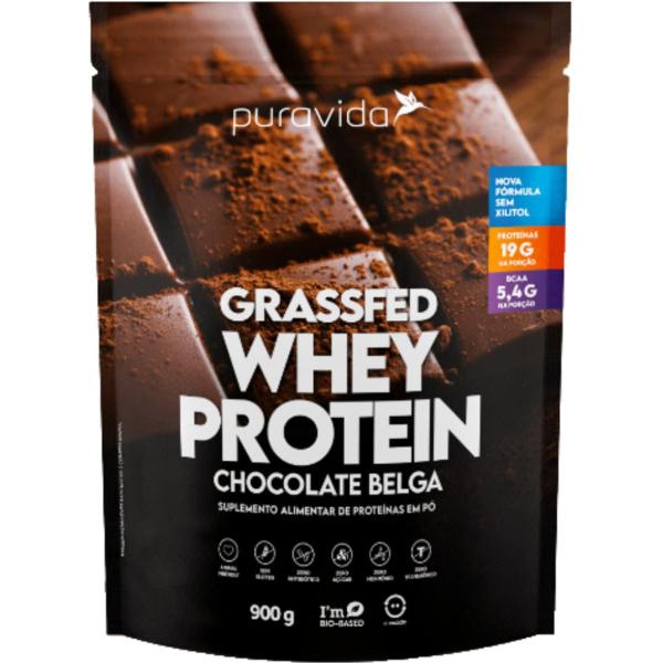 Imagem de Whey Protein Grassfed Chocolate Belga 4 X 900g Puravida