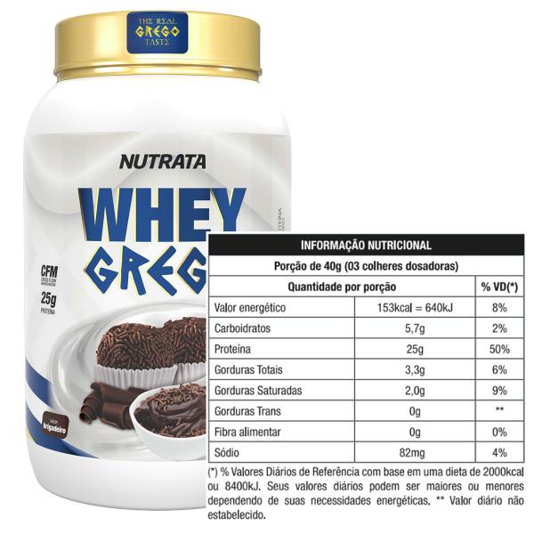 Imagem de Whey Protein Grego 900g (brigadeiro) + Kit Academia (branco) - Nutrata