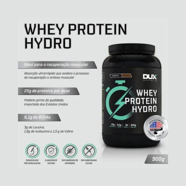 Imagem de Whey Protein Hydro DUX Nutrition 900g Hidrolisada Chocolate