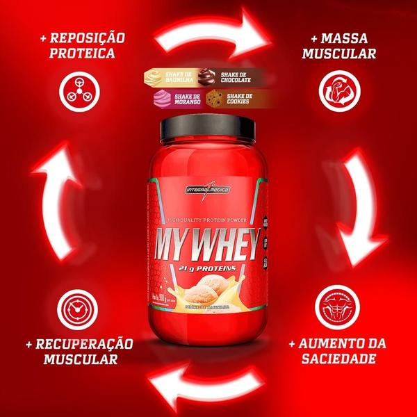 Imagem de Whey Protein Integralmedica My Whey Shake Morango 900g Pote