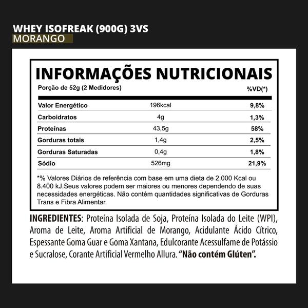 Whey Protein Isofreak 900G Chocolate 3Vs Nutrition Imagem de Whey Protein Isofreak 900G Chocolate 3Vs Nutrition