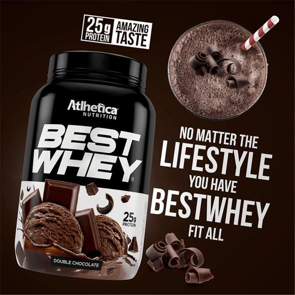 Whey Protein Isolado Concentrado Hidrolisado Best Whey Atlhetica Whey Saboroso 900g - Atlhetica Nutrition Imagem de Whey Protein Isolado Concentrado Hidrolisado Best Whey Atlhetica Whey Saboroso 900g