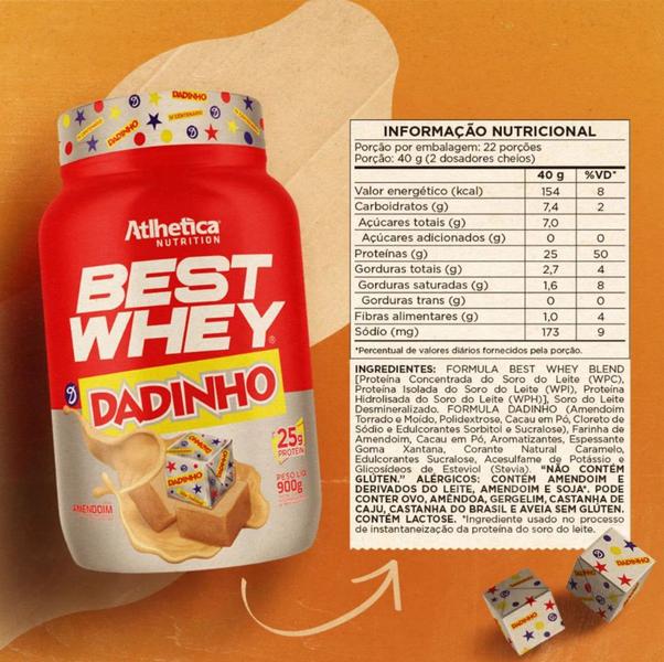 Whey Protein Isolado Concentrado Hidrolisado Best Whey Atlhetica Whey Saboroso 900g - Atlhetica Nutrition Imagem de Whey Protein Isolado Concentrado Hidrolisado Best Whey Atlhetica Whey Saboroso 900g