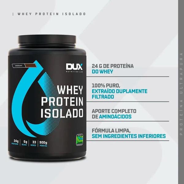 Whey Protein Isolado DUX 900g Sabor Capuccino - Dux Nutrition Imagem de Whey Protein Isolado DUX 900g Sabor Capuccino