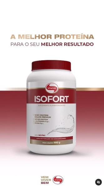 Imagem de Whey Protein Isolado Isofort Sabor Neutro de 900g -Vitafor