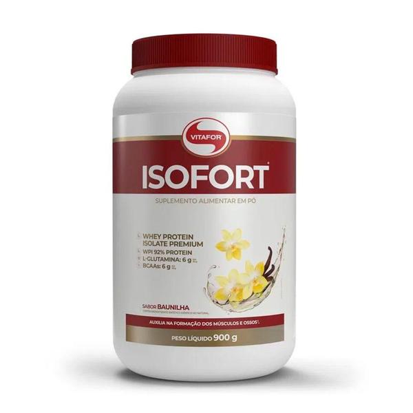 Imagem de Whey Protein Isolado Isofort Vitafor Sabor Baunilha com 900g