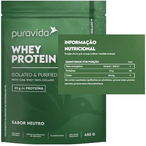 Imagem de Whey Protein Isolado - Proteína Ultrafitrada - (450g) - Pura Vida