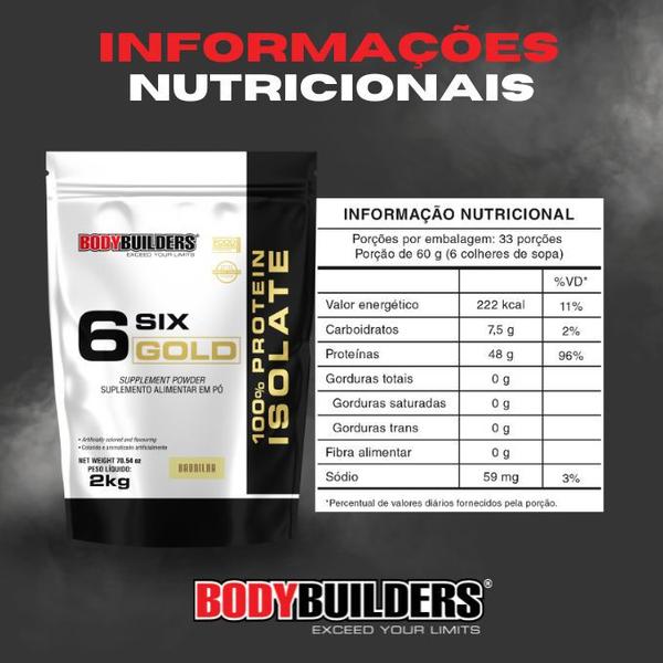 Imagem de Whey Protein Isolado Six Gold 2Kg Exclusivo - Bodybuilders