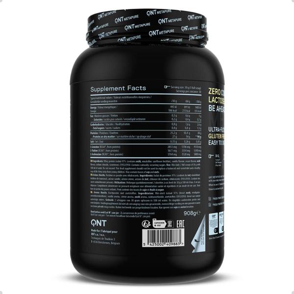 Whey Protein Isolate Zero Lactose 908g QNT Imagem de Whey Protein Isolate Zero Lactose 908g QNT