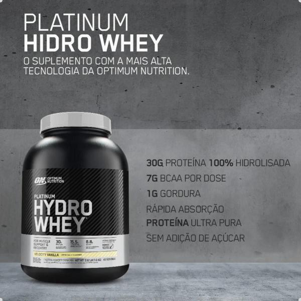 Imagem de Whey Protein Platinum Hydro 1,6Kg 3,52 LBS Optimum Nutrition