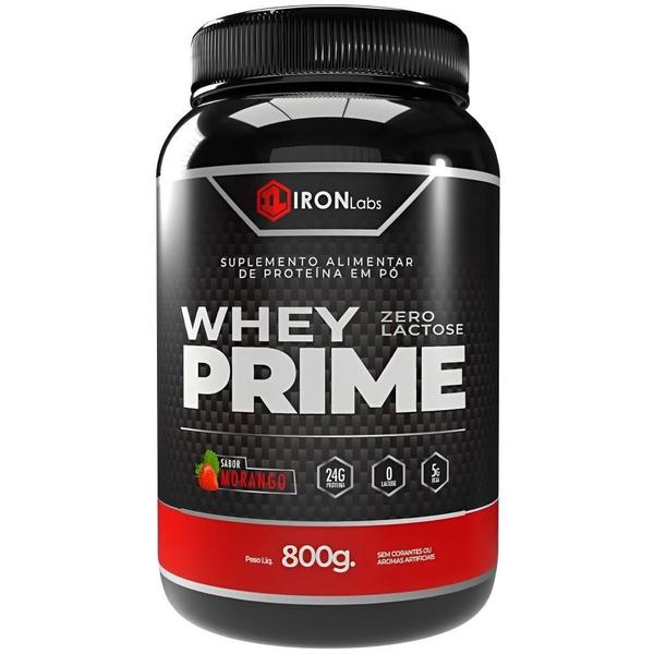 Imagem de Whey Protein Prime Zero Lactose Iron Labs Morango Pote 800G